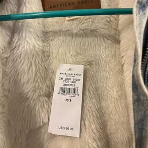 Faux fur line jean jacket